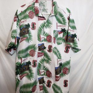 Stanford University Cardinal Button Up Shirt Short Sleeves Medium Licensed